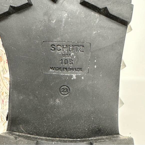 Schutz Andrea Lace Up Studded Floral Combat Boots - Picture 13 of 15